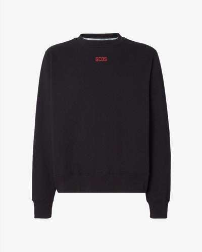 Eco basic logo regular crewneck: Men Hoodies Black | GCDS