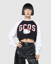 Load image into Gallery viewer, Hello Kitty cropped sweatshirt: Women Hoodies Black | GCDS
