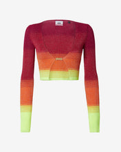 Load image into Gallery viewer, Lurex Degradé Mini Cardigan | Women Knitwear Fuchsia | GCDS Spring/Summer 2023
