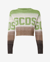 Load image into Gallery viewer, Lurex Degradé Cropped Sweater | Women Knitwear Military Green | GCDS Spring/Summer 2023
