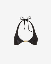 Load image into Gallery viewer, Metallic Logo Clip Bikini Bra : Women Swimwear Black | GCDS Spring/Summer 2023
